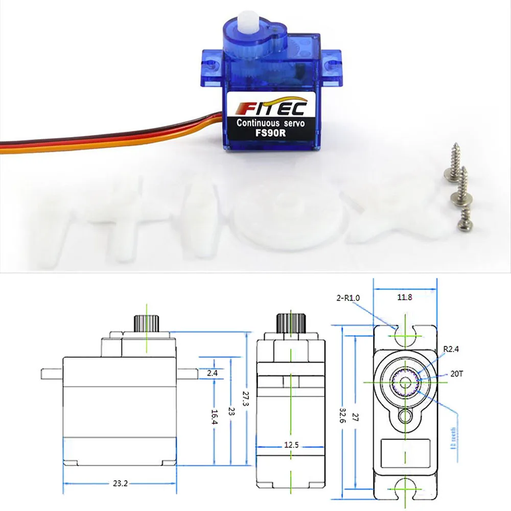 Feetech Mini FS90R Micro Servo - Rc Helicopter Servo ulasan dan harga