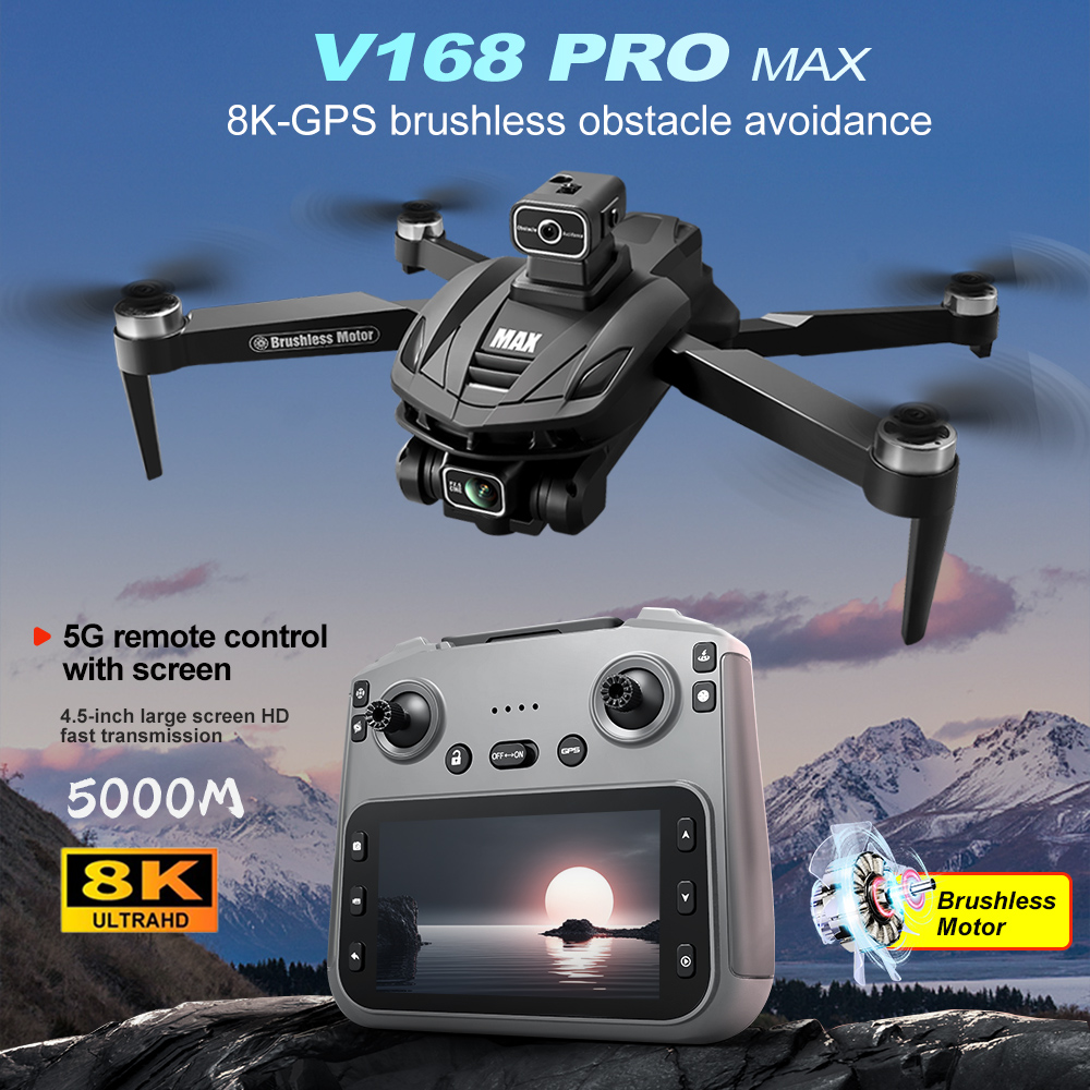 V168 PRO Max GPS Drone 8K Prof - Rc Helicopter Case ulasan dan harga