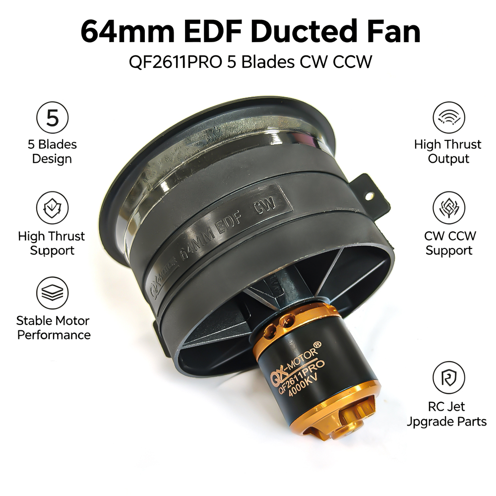 QX-MOTOR 64mm EDF 5 Blades Duc - Rc Helicopter Blade ulasan dan harga