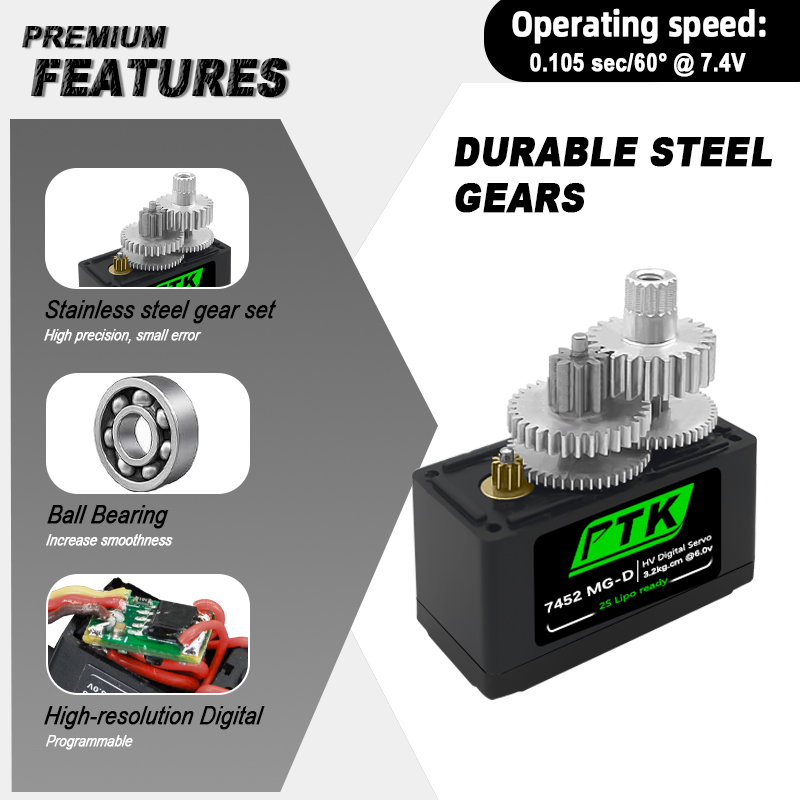 PTK 7452 MG-D 9g Digital Servo - Rc Helicopter Servo ulasan dan harga